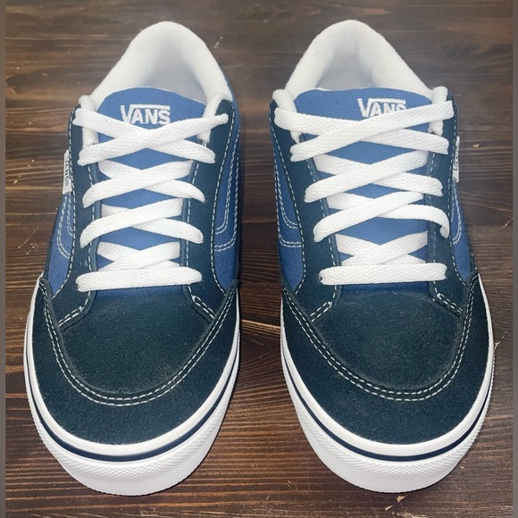 Vans Unisex Off The Wall 721454 Black and Blue Casual Shoes Sneakers Sz 4 Youth - Picture 2 of 7